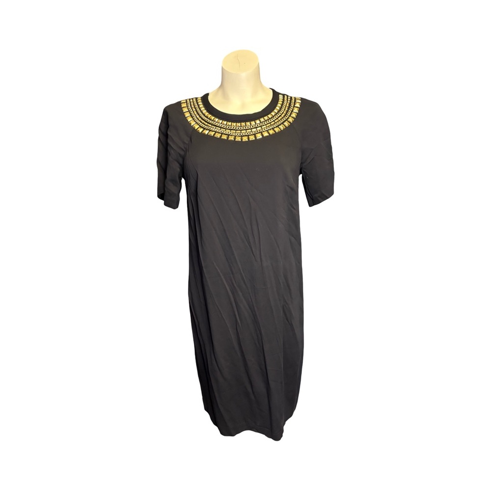 MICHAEL Michael Kors Black Mini Dress with Gold Accents